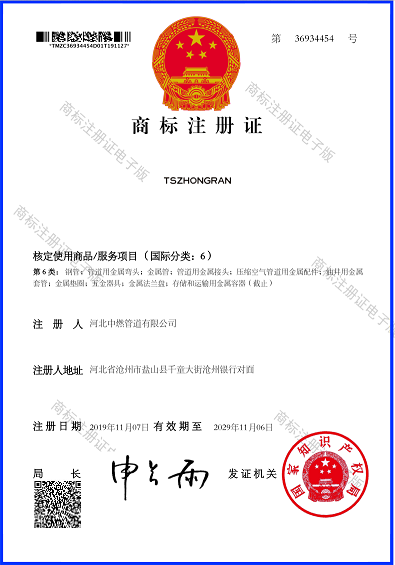 商標：TSZHONGRAN